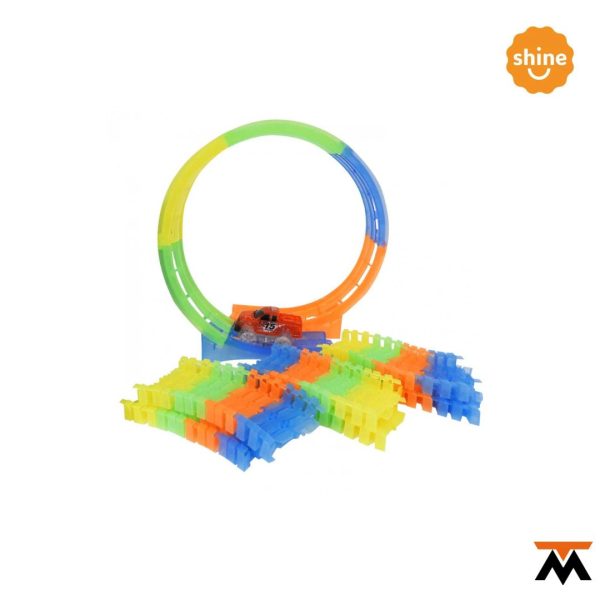 Pista de Auto Flexible SHINE 156 Piezas c/auto luminoso