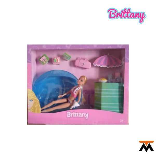 Muñeca Britany con pileta y accesorios