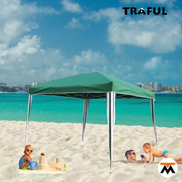 Gazebo Fijo Traful 3 x 3 x 2,50 Mts. Verde Blanco