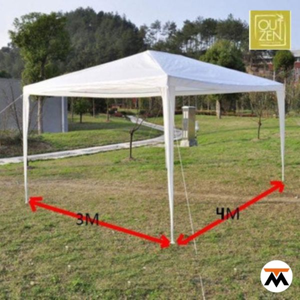 Gazebo Outzen 3 X 4 X 2,50 Mts Rafia Blanco 
