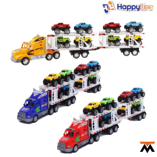 Camión transportador de 8 autos a fricción