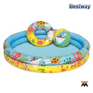 Pileta Bestway 122 X 20 CM c/pelota y Salvavidas